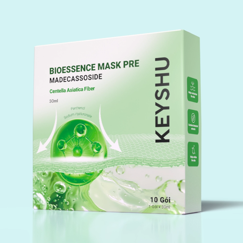 Bioessence Mask Pre - Premium Centella Fiber Sheet Mask | Hydrating, Softening, Soothing | 10 Sheets x 30ML
